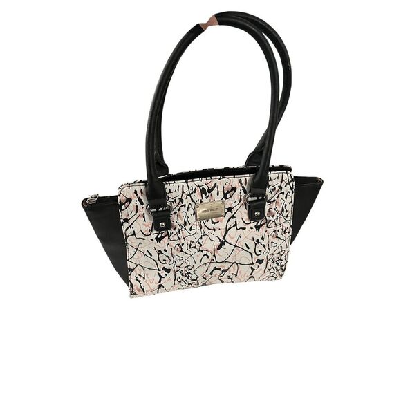 Nine West Satchel Splatter Pattern in Pink, White, and Black Good Condition - Picture 6 of 8